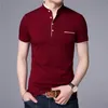 Men's Polos Men Shirt Business Casual Solid Male Short Sleeve High Quality Pure Cotton Thin Slim Camisa