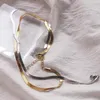 Gargantilhas europeias e americanas sexy simples colar de corrente de osso de cobra de aço inoxidável para mulheres joias da moda coreanas meninas