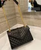 Mode Handtassen Vrouwen Schoudertassen Totes zwart kalfsleer caviar classic Diamond gewatteerde tas kettingen dubbele flap medium echt lederen cross body