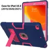 Étui pour tablette Heavy Armor pour iPad 10.2 [7e/8e génération] Mini 6/5 Air 4/3/2/1 Pro 11/10,5/9,7 pouces, [Série B] Housse de protection antichoc 3 couches avec béquille, 10PCS