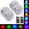 10 stks IP68 Waterdichte Multi Color Dompelpersibel LED-verlichting Onderwater Nacht Lamp Tea Light Vaas Kom Party Bruiloft Kerstdecoratie Gratis Schip D2.5