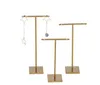 Alloy Earrings Display T-Shape Stand Showcase Jewelry Organizer Holder Gold Silver Metal Earring Shelf Showcases Boutique Set Charm