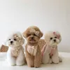 韓国の春と夏のスリングビコーンテディ犬のスカートコットンペット服ドレスのレースヘアピンを送る
