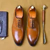 Classique hommes chaussures habillées bout d'aile Derby en cuir véritable bureau Social élégant costume affaires formelle Oxfords chaussures pour hommes A121
