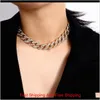 Luxury Designer Jewelry Women Necklaces Punk Micro-Inlaid Womens Chain Full Of Diamond Hip Hop Hipster Necklace Sztkh Ts1Vw