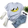 Cotton Summer Women T Shirt Loose Casual Cute Lazy Panda Banana Printed Ladies Top Tees W682 210526