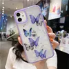 Schmetterling Candy Color Glitzer Handyhüllen für iPhone 11 Pro XR XS Max 7 8 Plus X Soft TPU Hard PC Back Cover Geschenk A71 A42 A52 A72 S30 Hülle