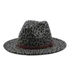 فيدوراس القبعات ليوبارد الغربي رعاة البقر خمر حزام مشبك fascinator النساء الرجال الشتاء قبعة كبيرة حافة عارضة في فصل الشتاء قبعة المرأة