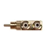 Gold Plated Copper Connector 1 RCA Male to 2 RCA Female AV Audio Video Adapter Plug Splitter Converter