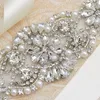 Fusciacche da sposa MissRDress Argento Strass Cintura da sposa Perle di cristallo Nastri Fascia per abiti da damigella d'onore JK9104022463