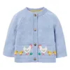 Little Maven Bambini ragazze vestiti adorabile maglione azzurro con pulcini in cotone felpa in autunno outfit per 2 a 7 anni 211029