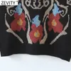 Zevity Frauen Vintage Totem Blumenmuster Ärmellose Weste Weibliche Retro Nationalen Stil Patchwork Casual Jacquard Weste S617 211008