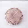 Fashion Velvet Pleated Round Floor Cushion Pillow Pouf Soft Comfortable Throw Home Sofa Decor diameter 38cm