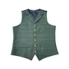Men's Vests Tweed Suit Business Clothing For Men Striped Waistcoat Steampunk Vest Groomman Wedding Brwon Black Grey Jacket 2022 Stra22
