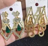 Pendientes colgantes de caída de diamantes de imitación coloridos Long Bohemian Retro Retro Taladro de cristal Joyería de la boda para las mujeres Regalo