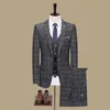 Jaqueta Calças Colete 2021 Masculino Singer Homens Terno Primavera Outono Casual Slim Fit Business Noivo Do Noivo de Casamento Vestido De Casamento Blazers Coat X0909