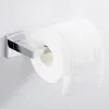 Badezimmer Toilettenpapierhalter Schwarz Edelstahl Wasserdach Badezimmerzubehör Küche Wandmontiertes Toilettenpapier-Handtuchregal 200923