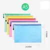 2018 Nouveau 5 Couleurs A4 / A5 Sac De Rangement En PVC Fourniture De Bureau Scolaire Transparent Feuille En Vrac Bloc-notes Fermeture À Glissière Auto-scellant Porte-fichiers Cadeaux Créatifs