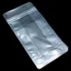 DHL Plastic Zipper Stand Up Flat Bottom Food Nuts Bolsas de armazenamento Clear Zipper Lock Auto-vedação Pacote Fole Pocket Packing Bag
