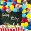 104pcs / lot circus ballonger krans röd gul blå konfetti ballong båge för karneval baby shower bröllop födelsedagsfest dekor 211216