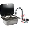 Parts Stainless Steel Hand Wash Basin Sink With Lid And Folded Faucet For RV Caravan Or Boat Camper Car Accessories7005624