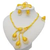 Örhängen Halsband 2021 Dubai Guldfärg Smycken Satser för kvinnor Big African Set Italienska Bridal Smycken Bröllop Tillbehör
