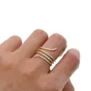 gold color plated thin ring for women girls wedding party elegant dainty stack cz paved snake shape midi finger simple cute ring6205575