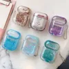 Glitter Sparkle Liquid Quicksand Hard PC Cases Bluetooth Wireless Earphone Headphone Cover Full Protective Case For Apple AirPods 1 2 3 Pro