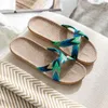 Slippers Summer Cross Linen For Ladies Indoor Home Quiet Soft Soled Sor Men Shoes