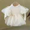 아기 소녀 bodysuit 소녀를위한 신생아 공주님 아기 드레스 첫 번째 생일 파티 웨딩 유아 아기 소녀 의류 코튼 침례 드레스 210317