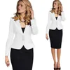 2019 Kobiety Formalne Garnitury Workwear Office Damskie Panie Solidna Szczupła Z Długim Rękawem Pojedynczy Mały Garnitur Kobiece Blazers Feminino M197 X0721