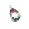 Abalorios con forma de gota de agua de cristal de colores para collares DIY, fabricación de joyas, moda para mujer, 13x22mm, 18x30mm