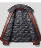 Winter Leather Jacket Men Down Jackets Real Mink Fur Collar Thick Warm Downn Coat Parkas Windbreaker Waterproof Plus Size Black Brown Tops