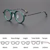Moda óculos de sol quadros de alta qualidade titânio acetato óculos quadro mulheres vintage rodada óptica óculos claro lente miopia óculos para mim
