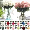 Ghirlande di fiori decorativi 1Pc Fiore di rosa artificiale Unfading Lint Realistico Miniascape Wedding Party Home El Office Bonsai Decor