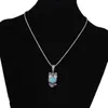 Damesuil Tibetaanse zilveren turquoise hanger kettingen dmtqn029 mode cadeau nationale stijl vrouwen DIY ketting hangers