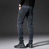 Höst vinter ly mode män jeans elastiska slim passform casual busin corduroy byxor vintage designer veet varma långa byxor