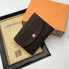 Whole Fashion Single 2361 Zipper pocke Portafoglio in pelle per uomo e donna Borsa di lusso per borse di design con scatola marrone Card1776