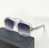 Vitnage 607 Crystal Gold Square Solglasögon Blue Gradient Men Fashion Sun Glasögon för kvinnor Gafa de Sol med låda