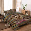 3D Literie Ensemble Chien Fleur Rose Imprimer Simple Double Animal Housse De Couette Ensemble Twin Full Queen King Literie Enfants Adulte Chambre 210706