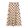 Misschien ben je khaki rechte polka dot rits midi rok elegante casual herfst s0099 210529