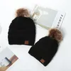 Kotek do włosów wełniany czapki rodzic-dziecko jesień i zimowy dzianinowy kapelusz na zewnątrz ciepła świąteczna moda