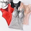 Yojoceli sexy lace velvet warm camisole top underwear basic camis shaping 210609