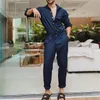 الرجال السراويل الرجال بذلة playsuit بلون أزرار اللون الذكور عارضة نمط البضائع وزرة رفض طوق طويلة الأكمام يتأهل عالية الخصر بانت