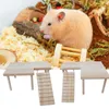 Küçük Hayvan Malzemeleri Hamster Oyuncak DIY Kurulum Oyun Zemin Doğal Ahşap Tırmanma Platformu Stand Pet