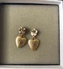 Серьги-капли роскошного качества с цветком и сердцем из 18-каратного золота с покрытием для женщин, свадебные украшения, подарок, есть штамп в коробке PS3861
