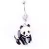 YYJFF D0874 Panda Belly Göbek Düğmesi Beyaz ve Siyah Renkler