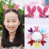 New Cartoon Children's Hairspin Bright Pink Leuk Konijn Oor Haarspeld Japans en Koreaans Baby Hoofddeksel 1 Paar