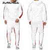 Men's Tracksuit Winter Male Fashion Fleece Suit Sports Jogger Tracksuits Men's Sets Hoodies Sportswear Suit Undefined Red Black G1209