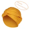 2021 Trendy Suede Turban Caps Women Plain Color Muslim Hijab Scarf India African Head Wraps Turbante Headscarf Bonnet Cross